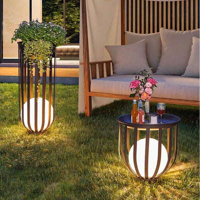 Modern Garden Tea Table Light Waterproof Lawn Lamp Solar Energy LED Landscape Lamp Outdoor Atmosphere Floor Lighting