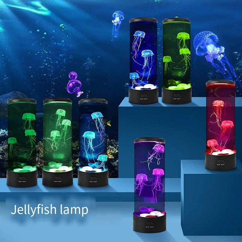 Jellyfish Lamp 7Colors LED Mood Aquarium Ocean Night Lights For Home Bedroom Desktop Decoration Children's Birthday Gift