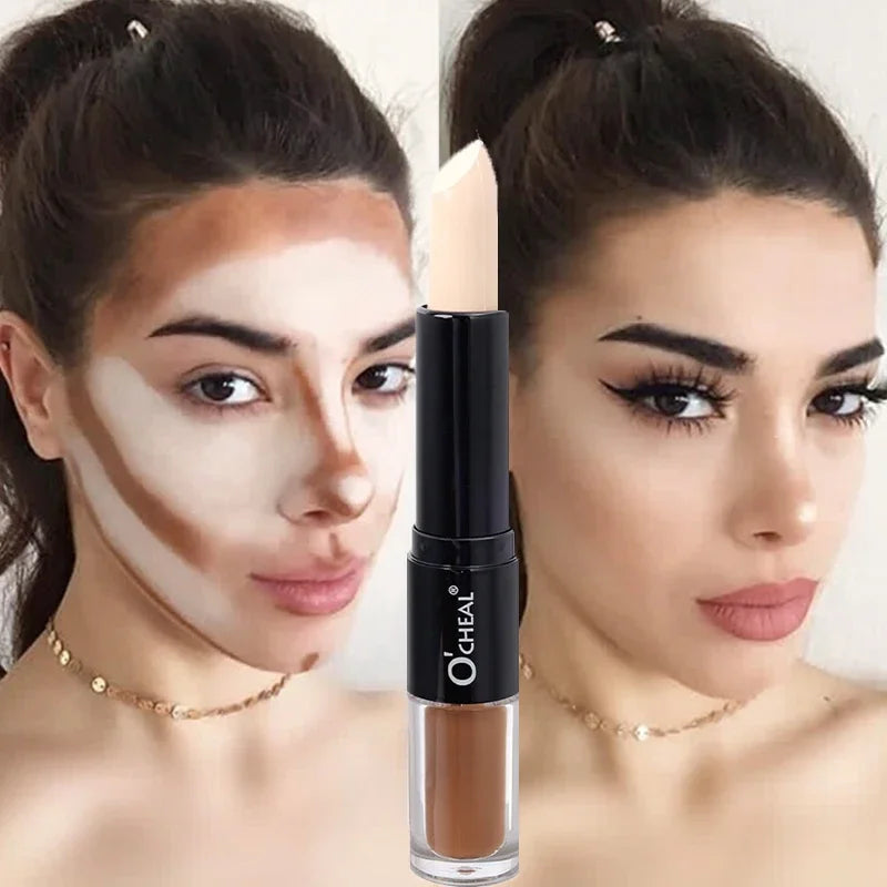 Waterproof Face Contour Stick Double-ended Bronzer Highlighting Concealer Contouring Pen V-face Shaping Lasting Makeup Cosmetics