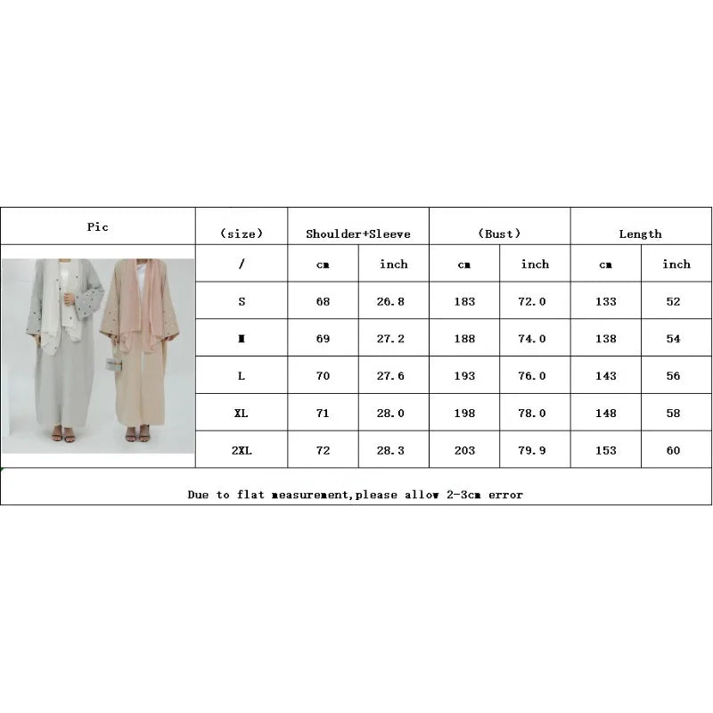 Coat Female Muslim Middle Eastern Fashion Heart Embroidery Elegant Cardigan Robe Versatile Autumn Winter Simple Outwear