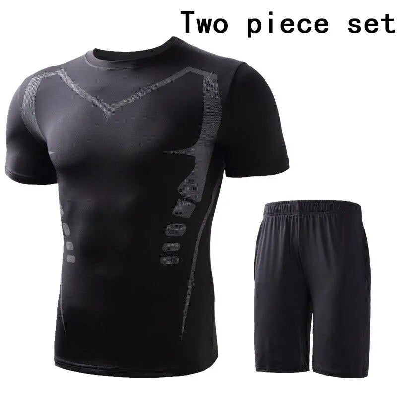 Men's Tracksuit Gym Clothing Men Compression Sports Wear Fitness Clothes Running Jogging Suits Exercise Workout