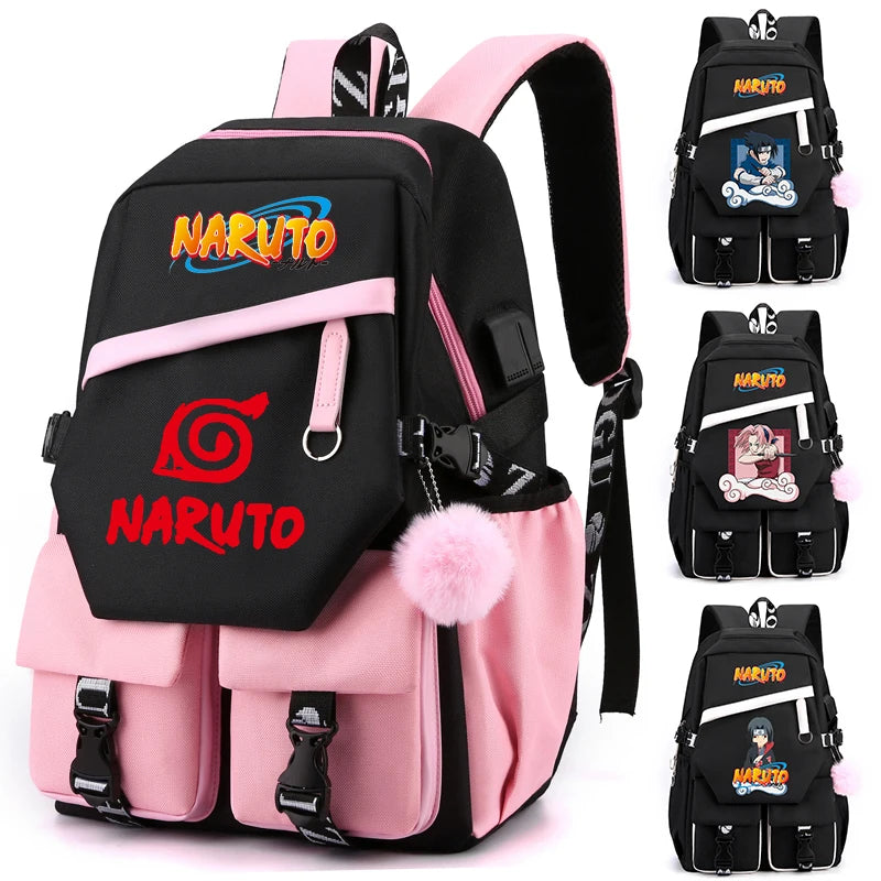 Anime Naruto Backpack for Girl Boy Teenager Schoolbag Student Back To School Rucksack Women Mochilas Escolar Cartoon Leisure Bag