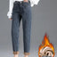 High Waist Baggy Harem Ankle-length Denim Pants Womens New Winter Plush Velvet Lined Warm Jeans Casual Straight Thicken Vaqueros