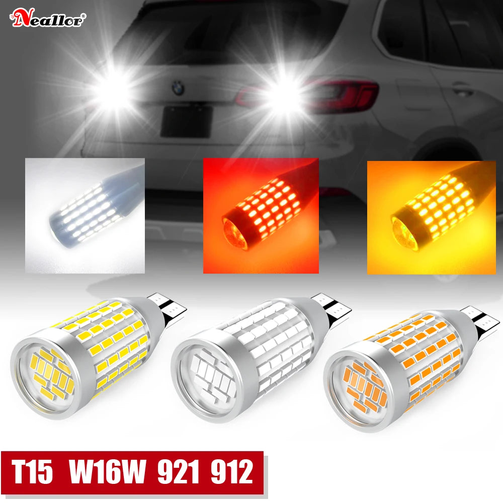 2000LM T16 T15 W16W LED Canbus Bulb High Power 921 912 Reverse Light Super Bright Car Exterior Lamp 6500K White 12V DC Amber Red