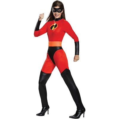 The Incredibles Costume Women Kids Incredibles Adult Child Red Jumpsuit Bodysuit Mask Suit Halloween Party Costumes for Women