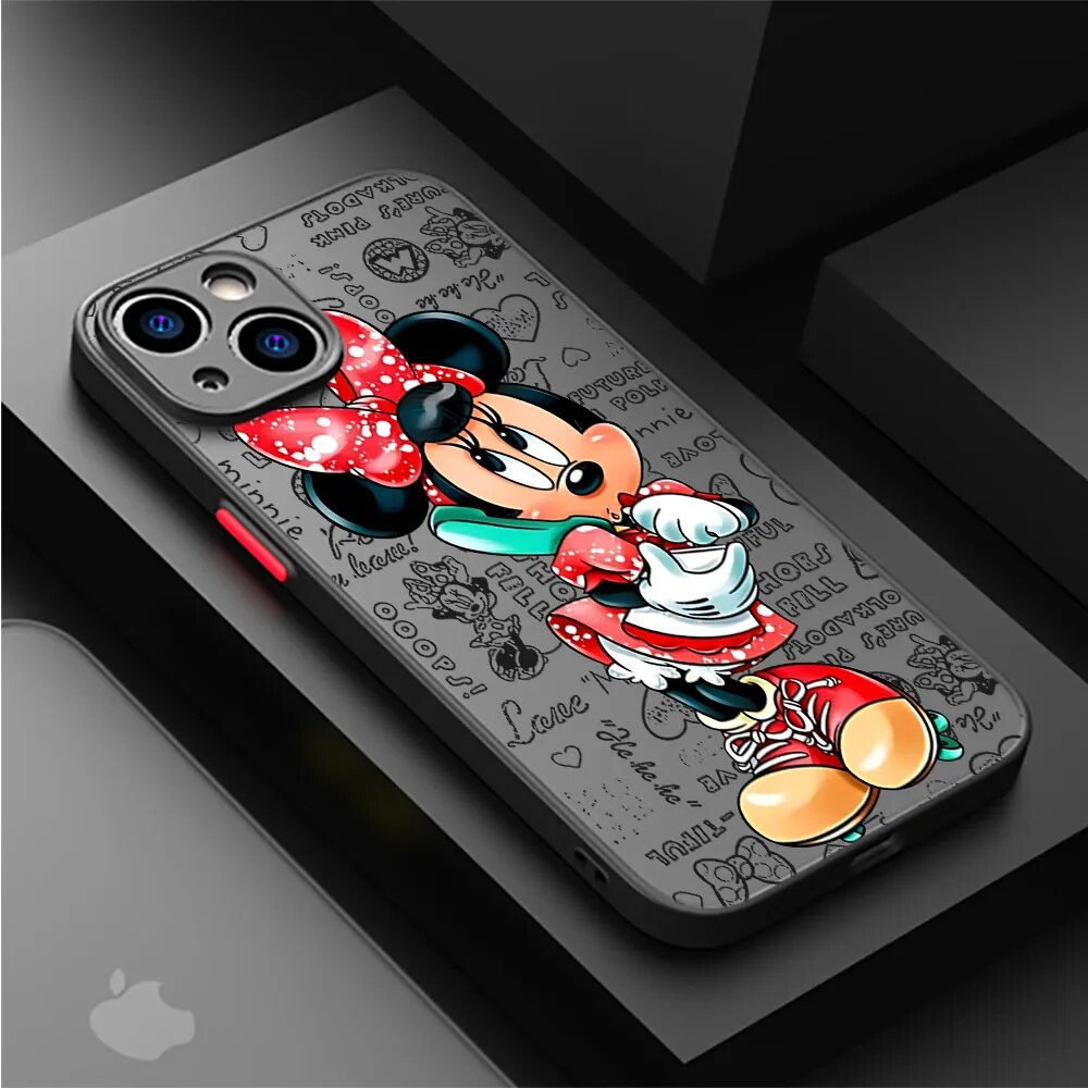 Mickey Minnie Cute Phone Case for iPhone 13 Pro Max 7 6S 8 SE 11 Pro 15 14 Plus 12 Mini XS X XR 13 Pro XS Max Matte Cover