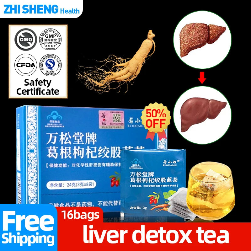 Liver Detox Tea Liver Function Protection Care Pueraria Mirifica Goji Berry Gynostemma Pentaphyllum Supplements Health Food