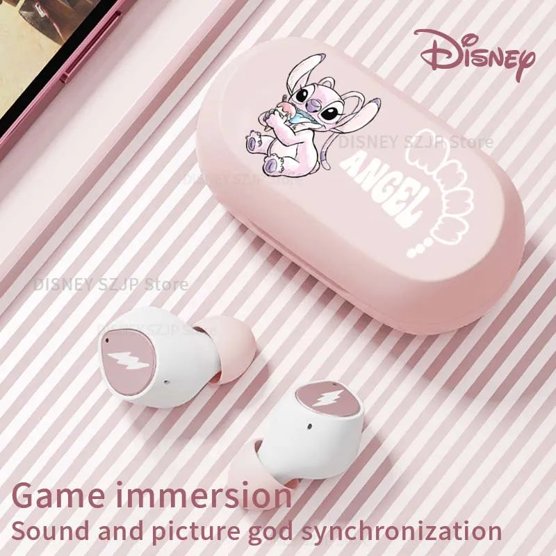 Disney Stitch Angel Mini Wireless Bluetooth 5.3 Earphones D29 HiFi Stereo HD Call Headset In-Ear Long Standby Comfortable Wear