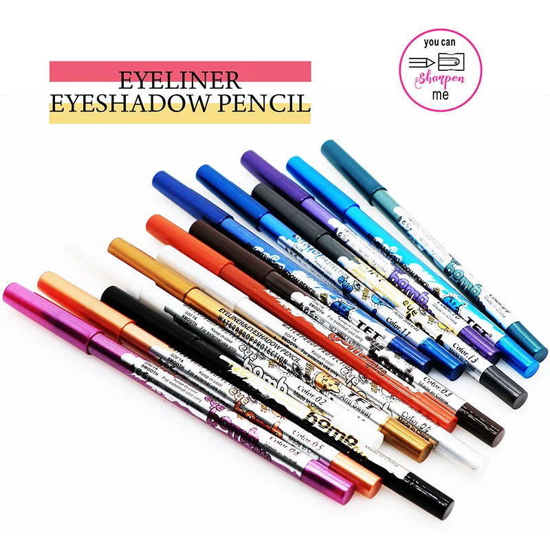 Quick-Dry Eyeliner Pencil Long Lasting Waterproof Eye Liner Pen Fashion Colorful Liquid Eyeliner Shiny Whitening Cosmetic