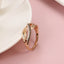 Geometric Twist Double Black White Zircon Women Rings 585 Gold Color Gothic Simple Jewelry Party Daily Wear Vintage Style Rings