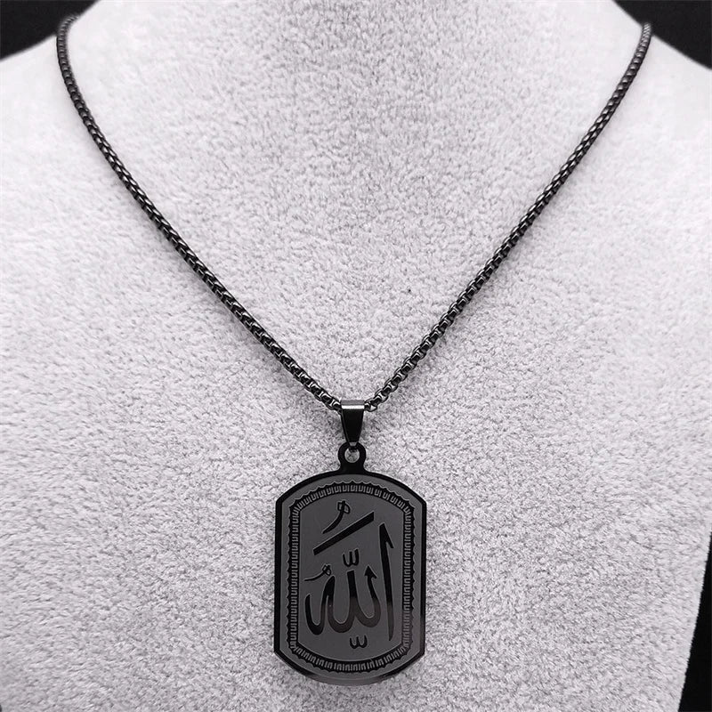 Black color Allah Necklaces Men/Women Stainless Steel