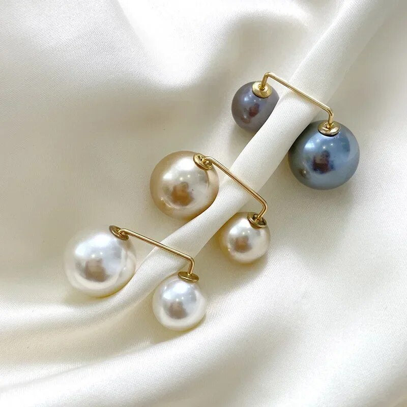 Double Pearl Brooch Pins Anti-fade Exquisite Elegant Brooches for Women Sweater Cardigan Clip Coat Summer Dress Jewelry