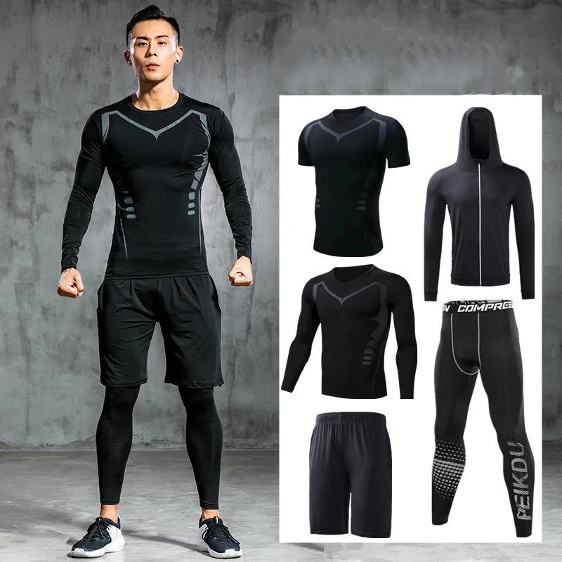 Men's Tracksuit Gym Clothing Men Compression Sports Wear Fitness Clothes Running Jogging Suits Exercise Workout