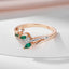 SYOUJYO Plated Silver Green Drop Natural Zircon Rings For Women 585 Rose Gold Color Luxury Trendy Ring