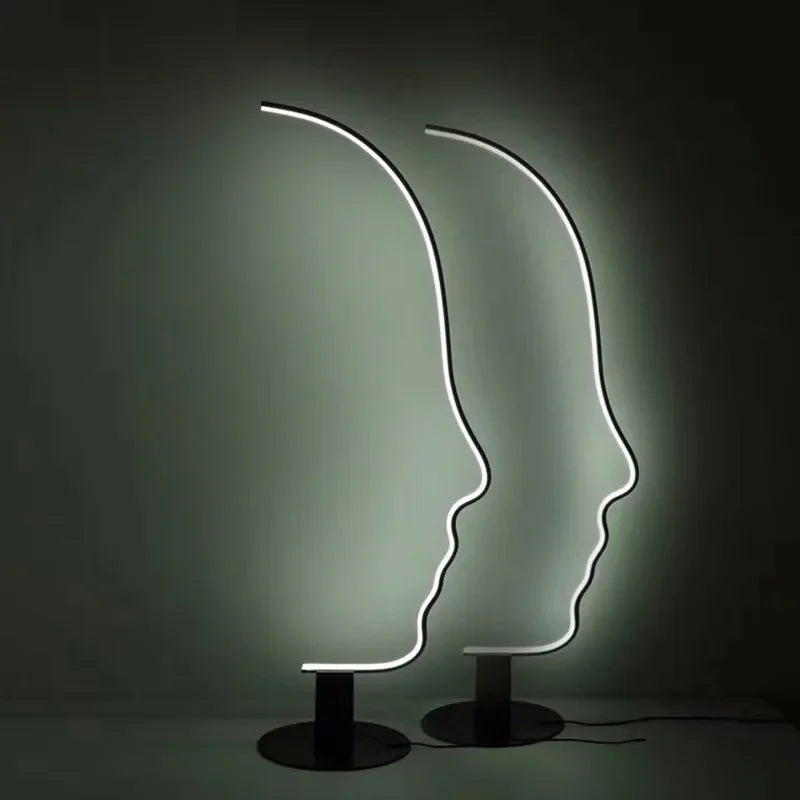 Nordic Human Face Led Floor Lamp Smart Rgb Dimmer Standing Living Room Bedroom Bedside Art Home Decor Fixture Indoor Lighting