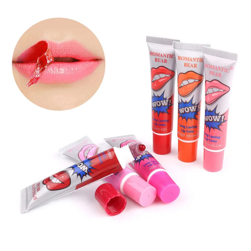 6 Colors Peel Off Liquid Lipstick Waterproof Long Lasting Lip Gloss Mask Moisturizer Tear Pull Lip Lint Cosmetic Makeup