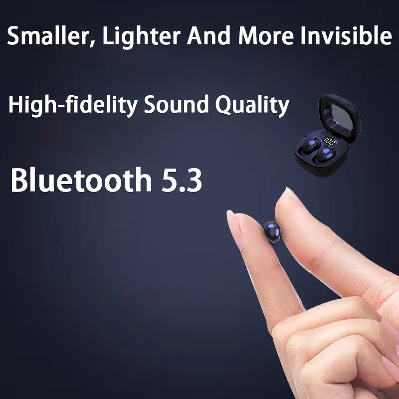 Headphones Bluetooth 5.3 True Wireless In-Ear Earphones Mini In Ear Noise Cancelling Invisible Sleeping HiFi Sound Quality