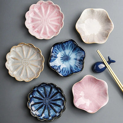 Japanese Ceramic Plate Retro Kiln Glaze For Barbecue