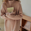 Womens Dresses Lazy Style Zipper Long Sleeve Mid Length Solid Color Knitted Dress 2023 Autumn Winter New in Clothes for Women