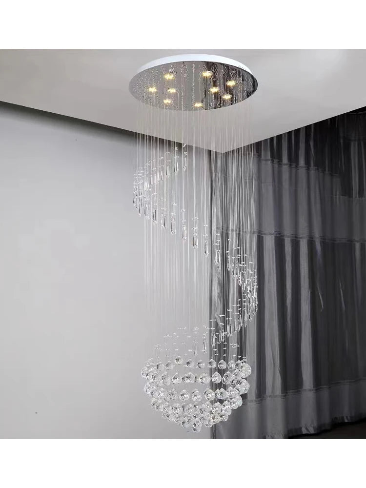 Minimalism Hanging Lamps for Ceiling Crystal Chain Pendant Light Living Room Lighting Fixtures Chandelier Loft Staircase Luster