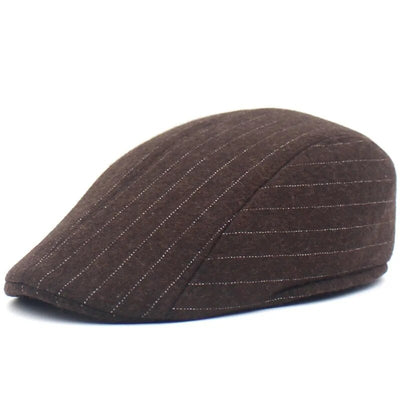 High Quality Retro Berets, Wool Striped Cabbie Flatcap, Caps Tweed, Hat (Acrylic)