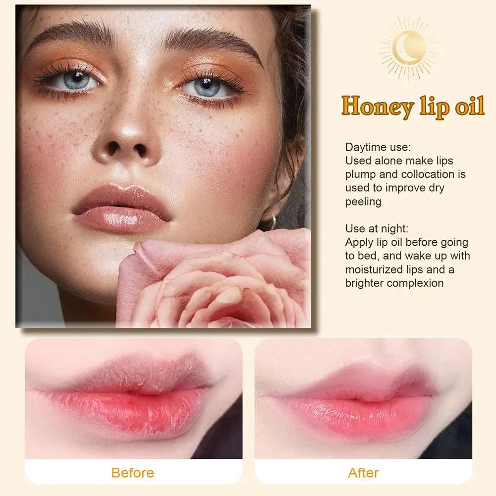 Honey Pot Lip Oil Fresh Fruit Lip Balm Long Lasting Oil Clear Lipstick Liquid Makeup Lip Moisturizing Lip Cosmetics Gloss I9C3