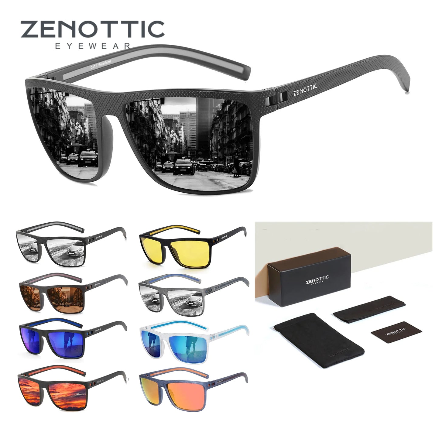 ZENOTTIC Fashion Polarized Sunglasses Shade for Women Men Lightweight TR90 Frame UV400 Protection Square Sun Glasses 2022 2023