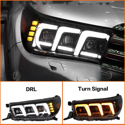 Headlights for Toyota HILUX REVO 2015-2020 LED Head Lamp DRL Running Turn Signal Light Led Angel Eyes Projector Accessories