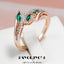 SYOUJYO Plated Silver Green Drop Natural Zircon Rings For Women 585 Rose Gold Color Luxury Trendy Ring