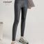 Women's PU Leather Fleece Sexy Leggings Fall New Tight Stretch Pants High Elasticity Waist Splicing Fitness Trouser