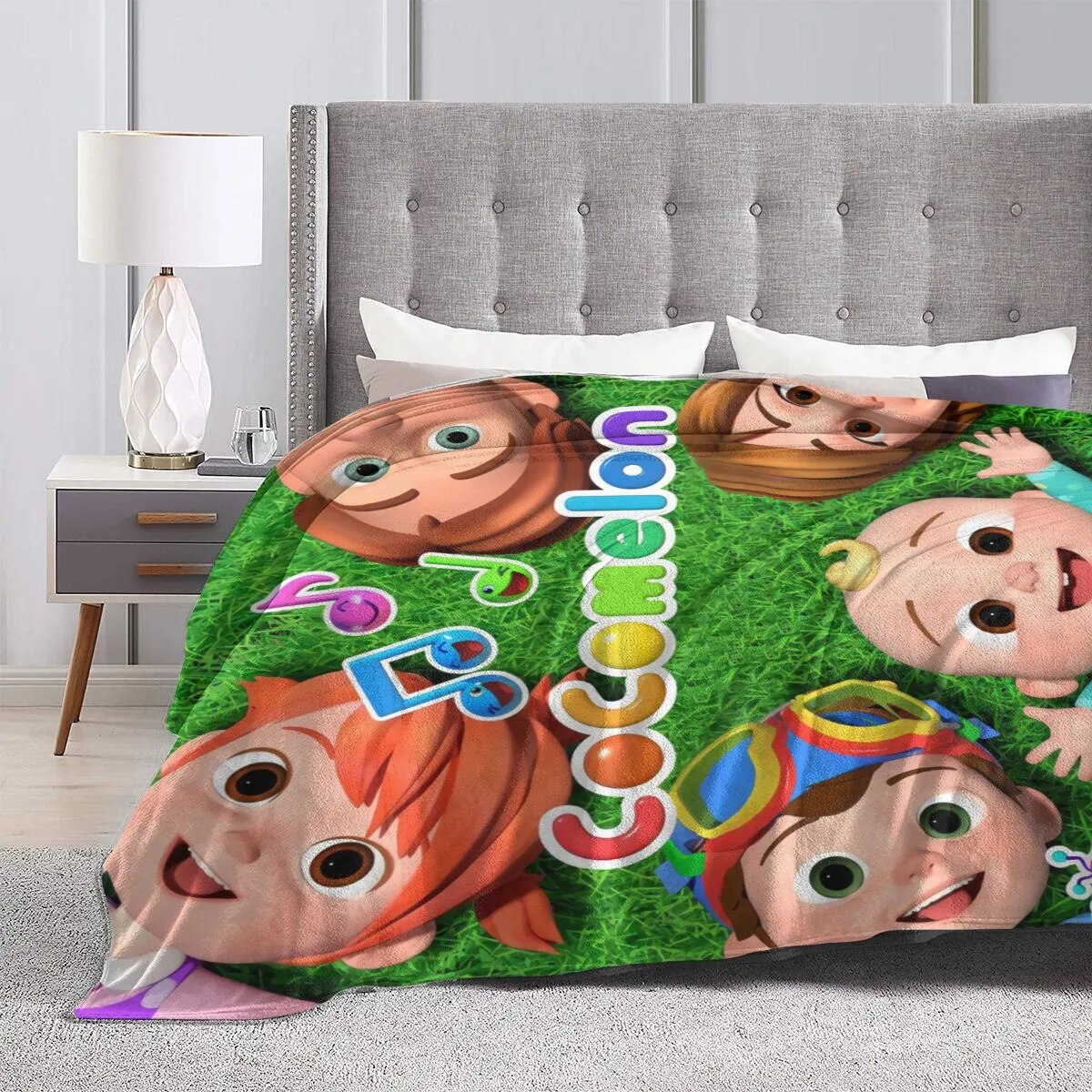 5D-Printed Blanket Cocomelons Flannel Blanket Bed Throw Soft Cartoon Printed Bedspread Bedspread Sofa Gift-00