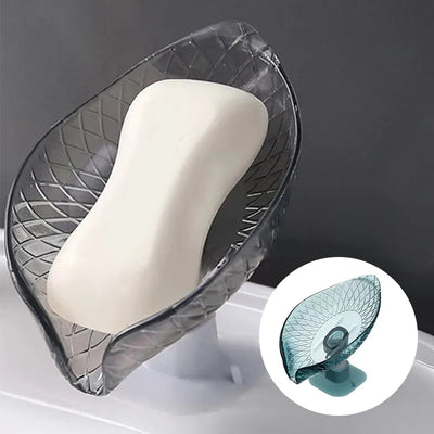 1 PC Transparent Leaf Shape  Drain Soap Holder