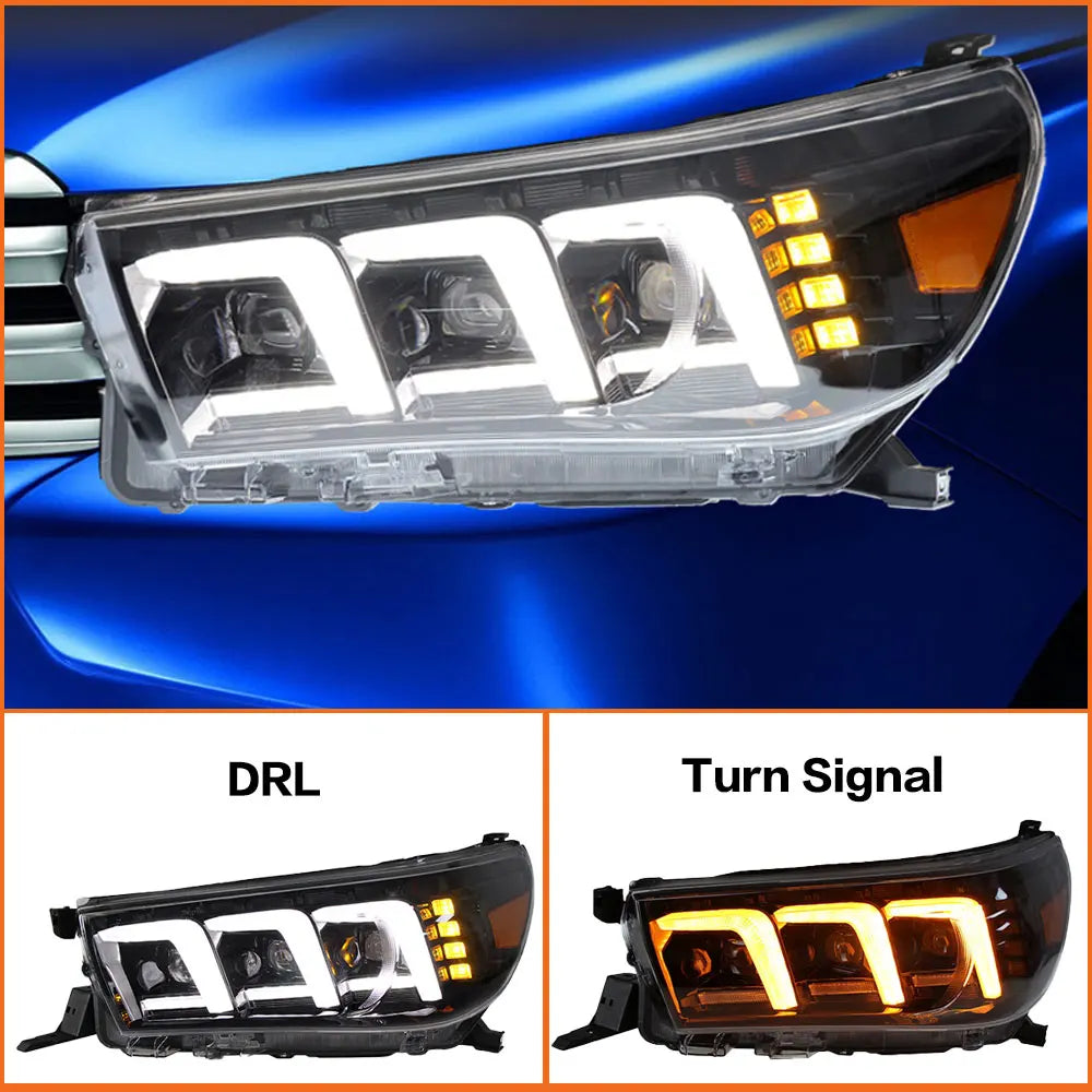 Headlights for Toyota HILUX REVO 2015-2020 LED Head Lamp DRL Running Turn Signal Light Led Angel Eyes Projector Accessories