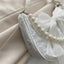Bowknot Handheld Pearl Bag Fashion Zipper Embroidery Handbag Summer Popular Crossbody Bag Women Printing Soft Fabric Trendy