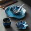 Japanese Lotus Leaf Hotel set vintage kiln-changing tableware bowl set single restaurant bowl spoon cup