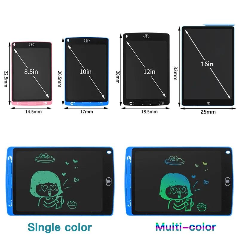 8.5/10/12/16Inch LCD Drawing Board Writing Tablet Digit Magic Blackboard Art Painting Tool Kids Toys Brain Game Child Best Gift