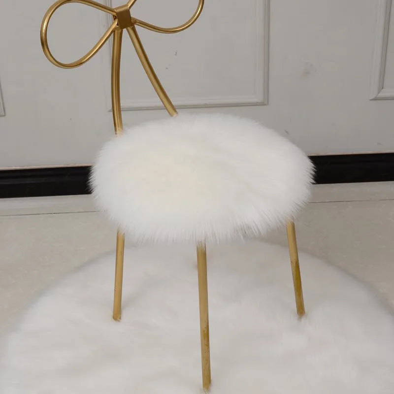 35cm Creative Soft Faux Fur Pillow Cushion Round Chair Seat Cushion Office Sofa Home Decoration Cushion For Chair Anti-Slip Mat