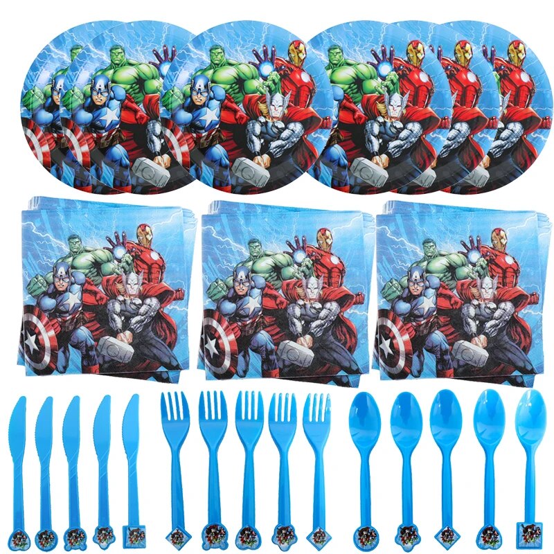 The Super Hero Marvel Birthday Party Decorations Paper Tableware Banner