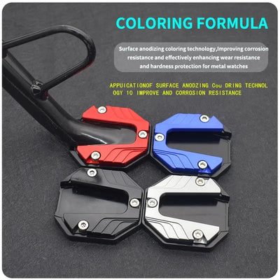 Aluminum Alloy Motorcycle Bike Kickstand Extender Foot Side Stand Extension Foot Pad Support Plate Motorbike Accessories D7YA