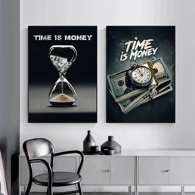 Time Is Money Motivational Canvas Art Posters and Prints Success Steps Modern Art Paintings on The Wall Art Pictures Room Decor