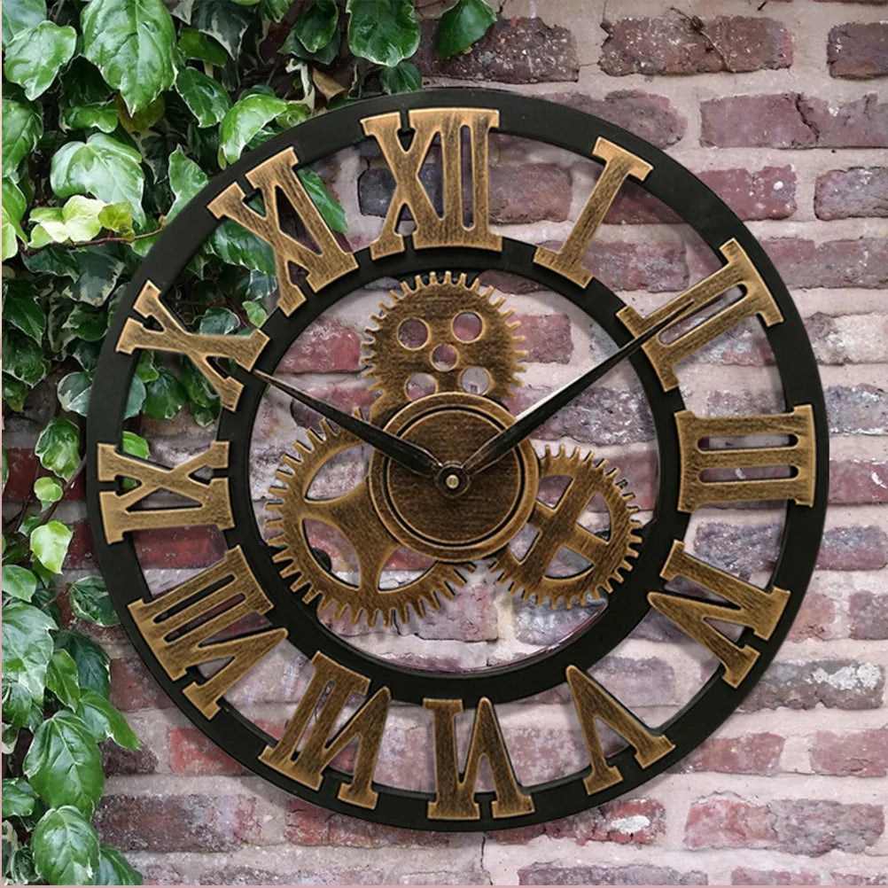 Wall Clock Living Hanging Room Clocks For Style Industrial Decorative Retro The Outdoor Black Creative Chic Big