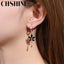 CHSHINE 925 Sterling Silver Maple Leaves Water Drop Earrings for Women's Wedding Banquet Charm Gift Jewelry