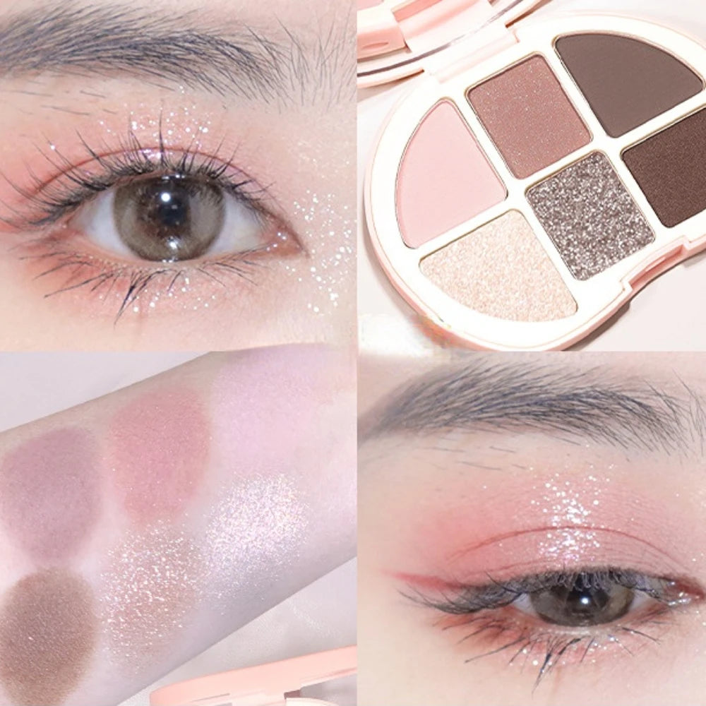 New 6-color Eyeshadow with Matte Pearlescent Ground Nude Makeup Is Easy To Wear Long-lasting Natural Beginner Eye Makeup