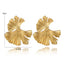 Simple Silver Color Metal Big Plant Ginkgo Leaf Earrings for Women Fashion Statement Stud Earring Jewelry Gift Pendiente