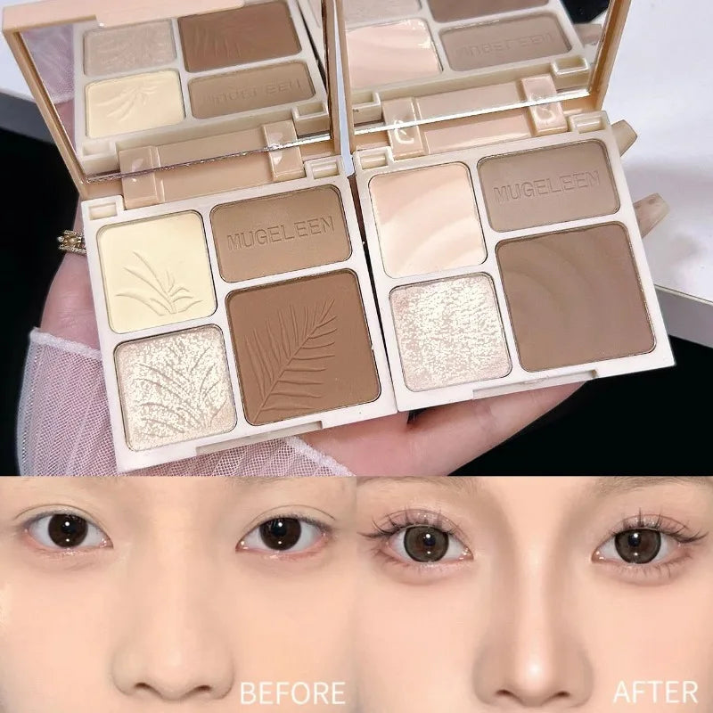 Matte Highlighter Palette Face Shading Grooming Powder Makeup 3D Nose Contouring Glow Brighten Contour Shimmer Powder Cosmetic