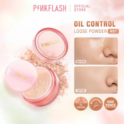 PINKFLASH 3 Colors Matte Loose Powder Waterproof Oil-control Matte Full Coverage Face Makeup Setting Finish Powder Cosmetics