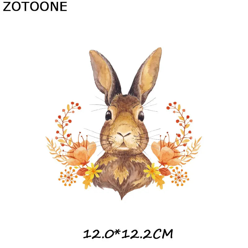 ZOTOONE Cute Animal Flower stickers for iron transfer clothes DIY accessory t-shirt dresses washable heat transfer