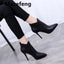 Women Pointed Toe Super High Heels Ankle Boots Autumn Winter Warm Short Plush Booties Woman Shiny Sequin Botas Mujer 2021