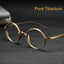 Japanese Pure Titanium Glasses Frame Handmade Retro Oval Round Men Eyeglasses Women Myopia Reading Eyewear Frames