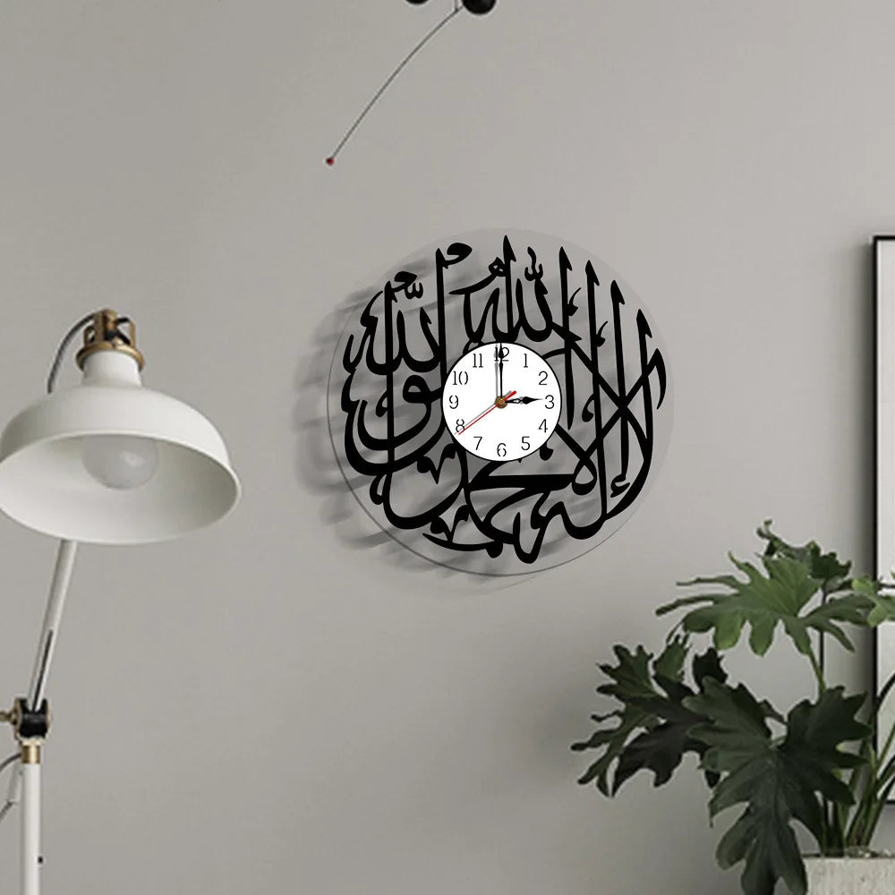 Acrylic Silent Art Clock Creative Home Arabic Calligraphy Decorative Wall Clock